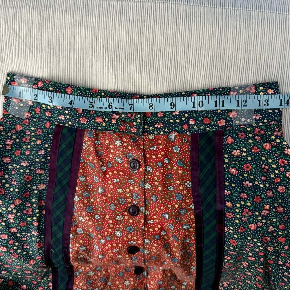 VTG GUNNE SAX Jessica’s Gunnies Floral/plaid Patch Skirt Lace Trim.size 9 - Picture 12 of 12